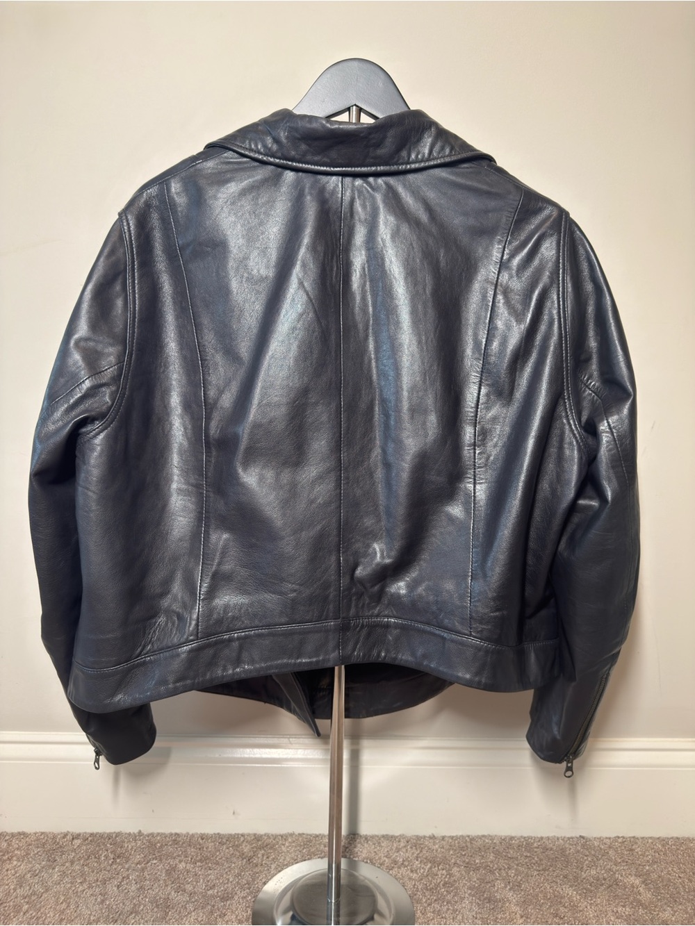 Able Black Leather Cropped Maha Jacket - Picture 4 of 5